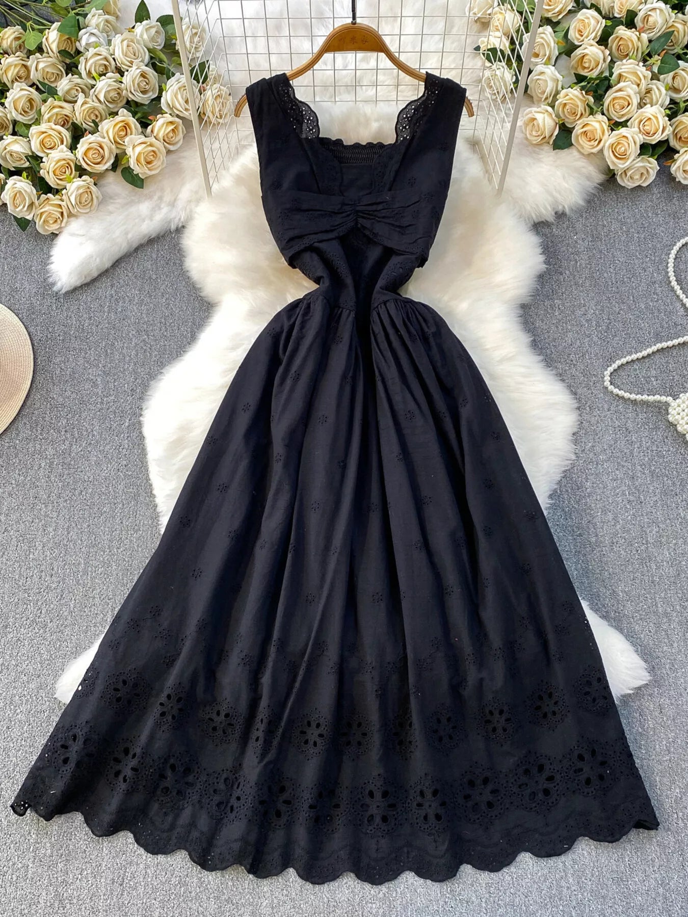 Hazel Blues® | Lace Detail Sleeveless Dress