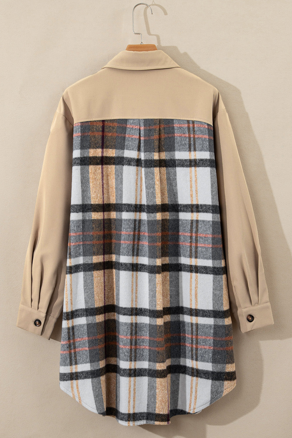 Hazel Blues® | Pocketed Plaid Long Sleeve Mini Shirt Dress