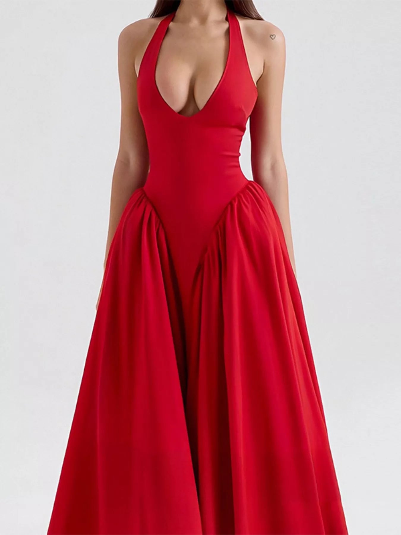 Hazel Blues® | Halter Neck Midi Dress with Pockets