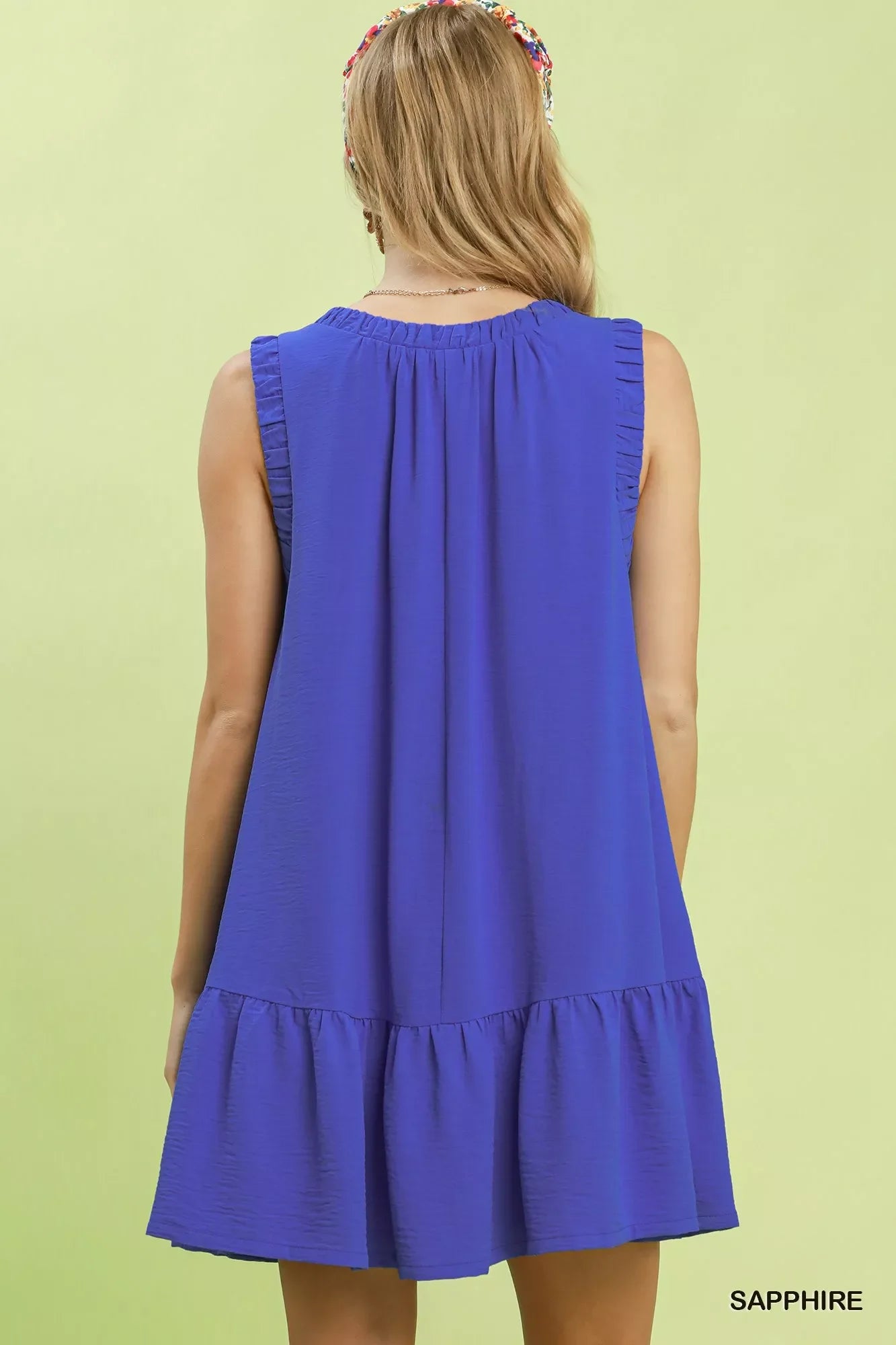 Hazel Blues® | Umgee Sleeveless Ruffle Trim Drop Waist Mini Dress