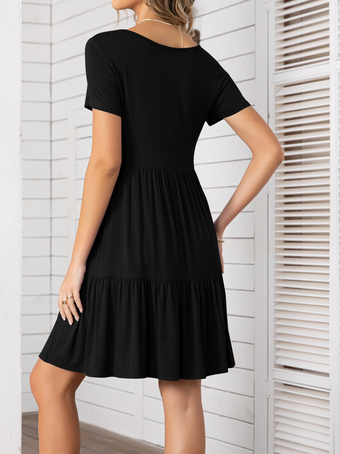 Hazel Blues® | Round Neck Short Sleeve Mini Tee Dress