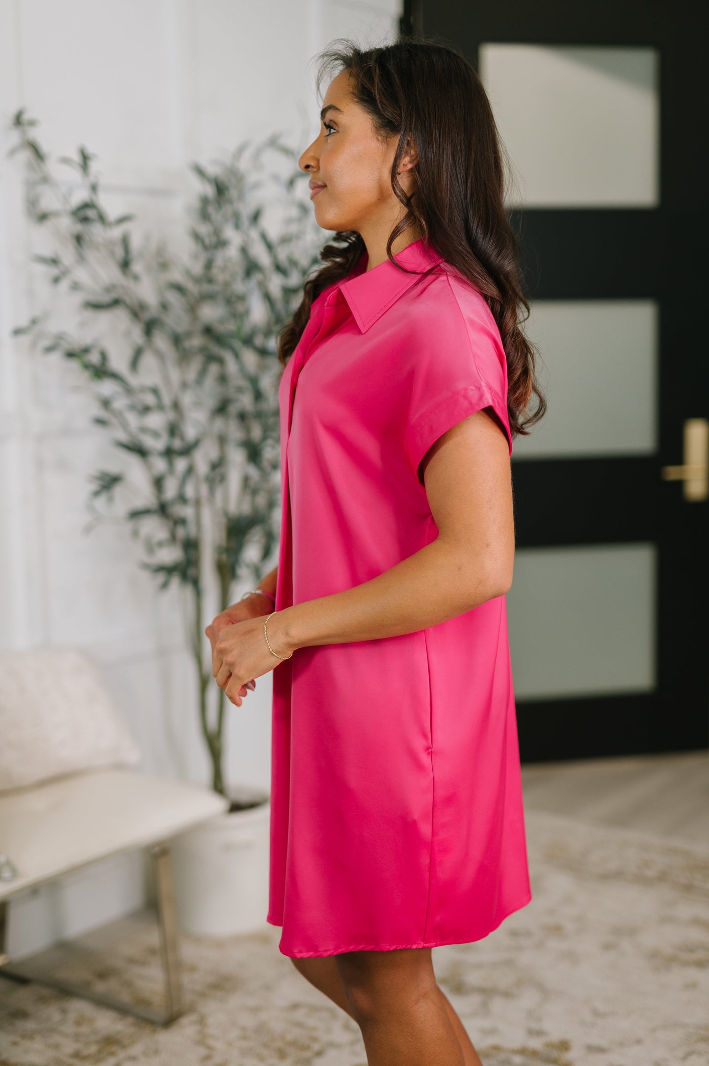 Hazel Blues® | All of My Business Collared Shirt Dress