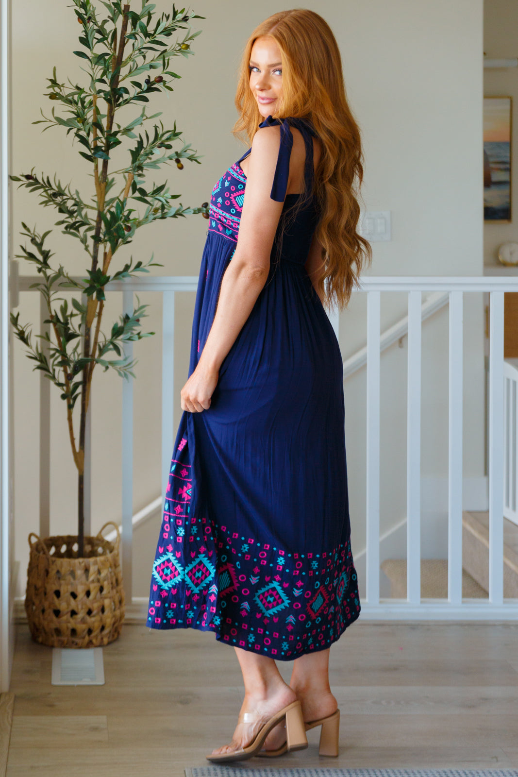 Hazel Blues® | Midnight Magic Embroidered Maxi Dress