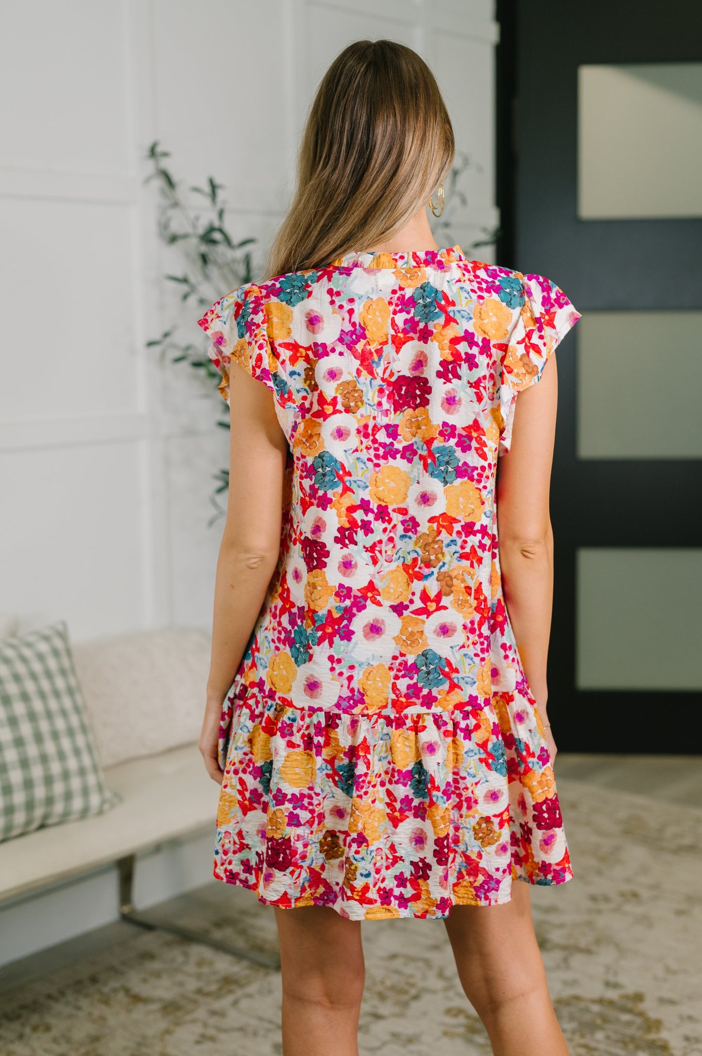 Hazel Blues® | Start of Something Great Flutter Sleeve Floral Dress