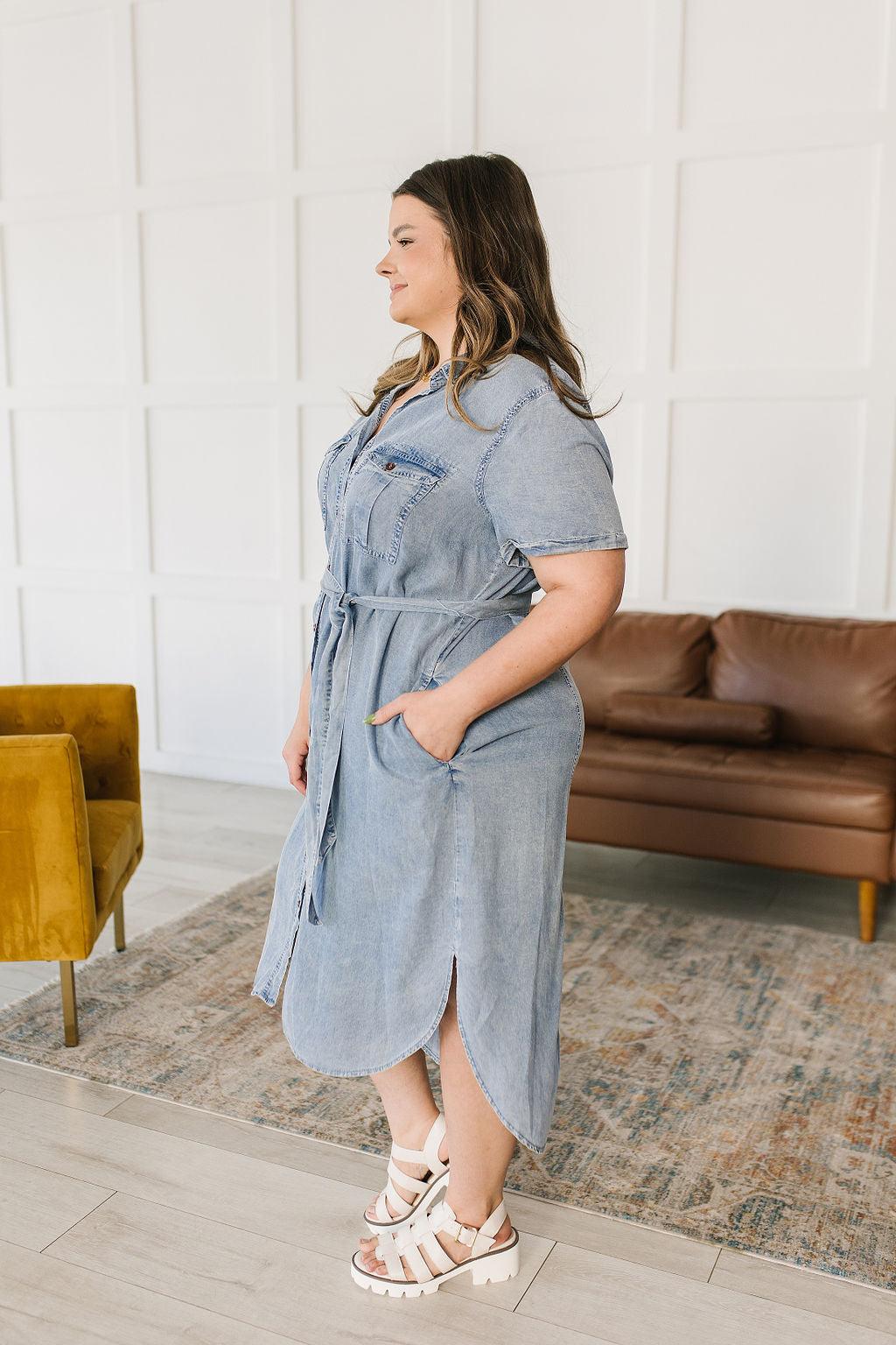 Hazel Blues® | Wait For It Denim Shirtdress