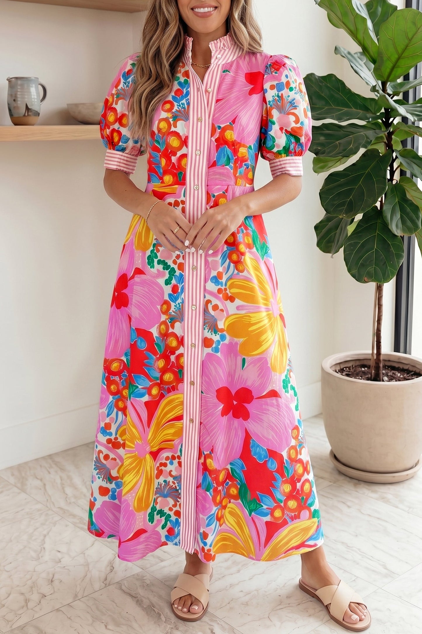 Hazel Blues® | Garden Getaway Button Down Dress