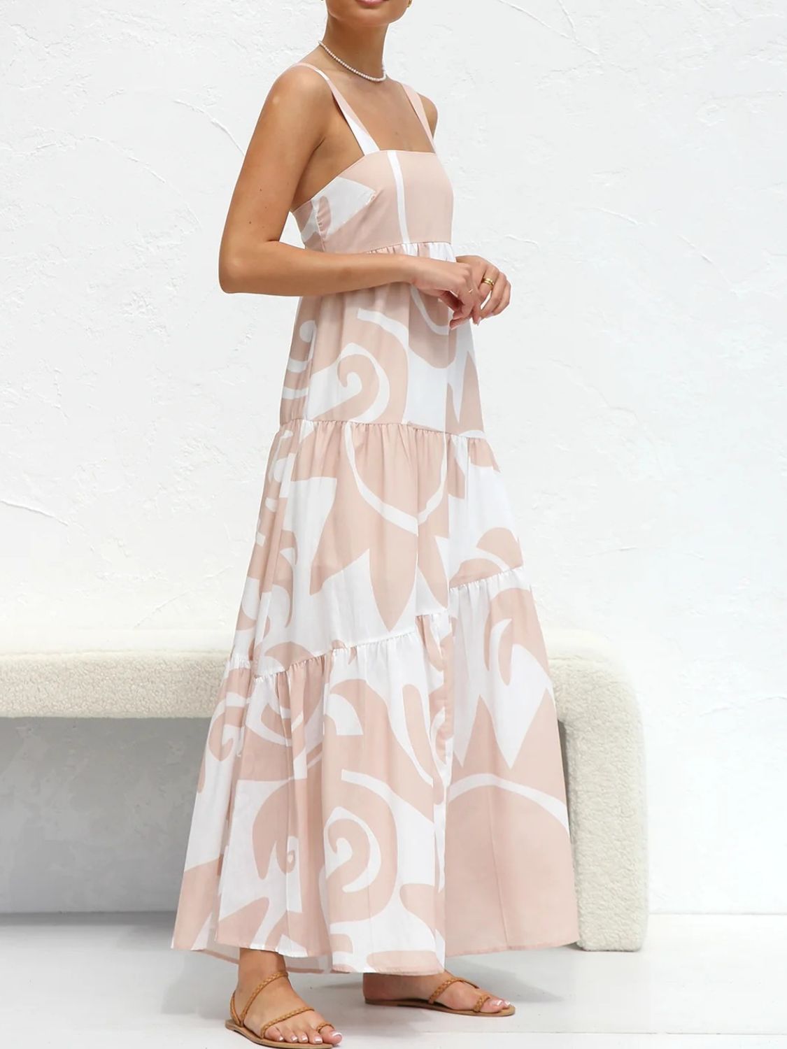 Hazel Blues® | Square Neck Wide Strap Maxi Dress