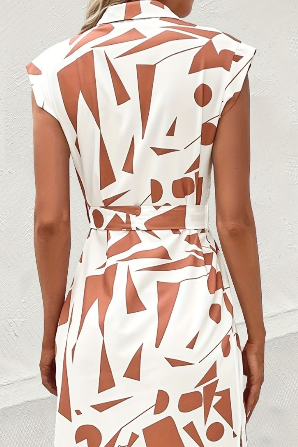 Hazel Blues® | Printed Cap Sleeve Tie Waist Dress
