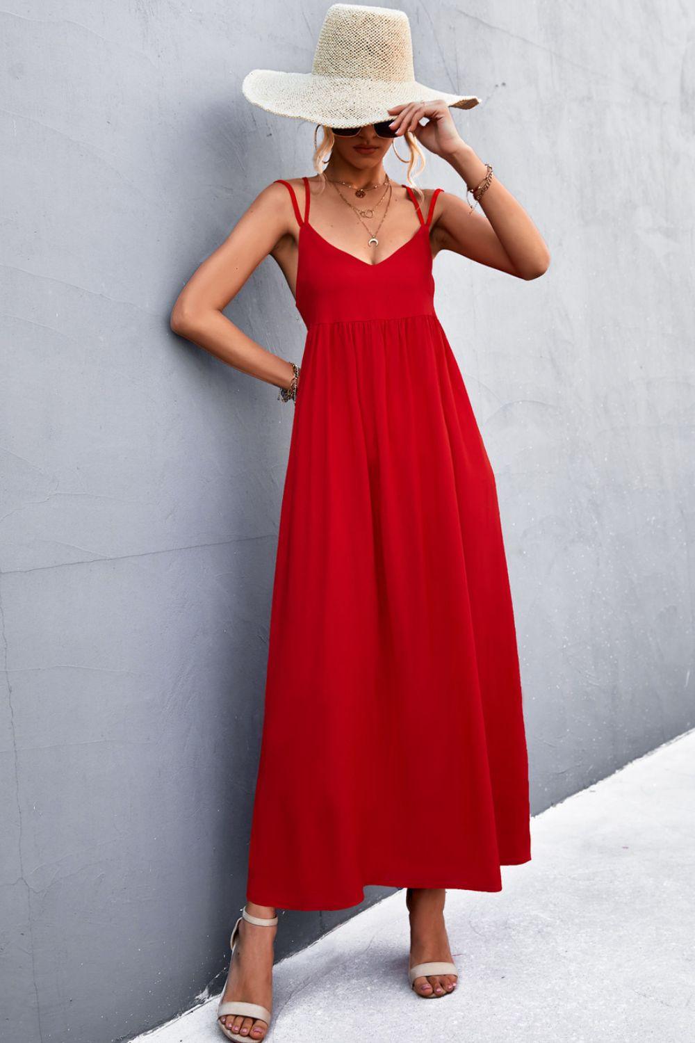 Hazel Blues® | Double Strap Tie Back Dress