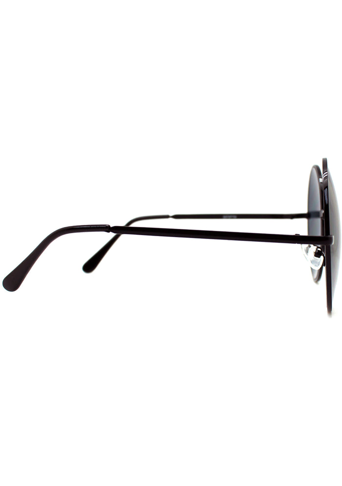 LASR Road Trip Round Sunglasses in Black — side view