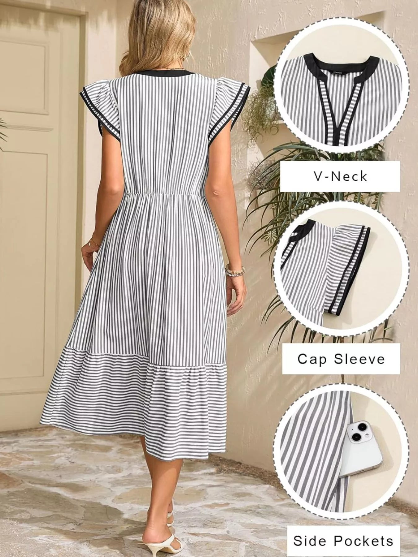 Ruffle Romance Dress | Ruffle Striped Dress
