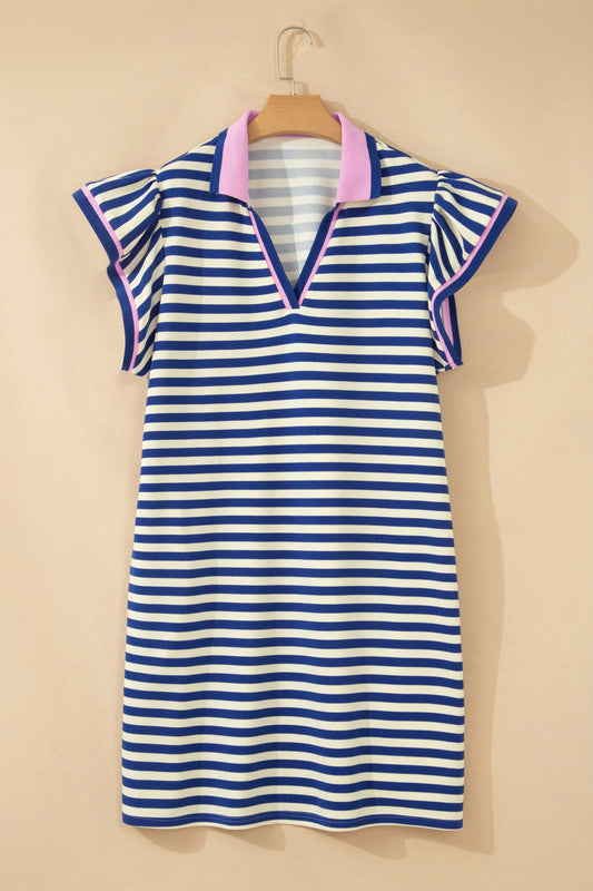 Hazel Blues® |  Stripe Right Dress | V-Neck Dress