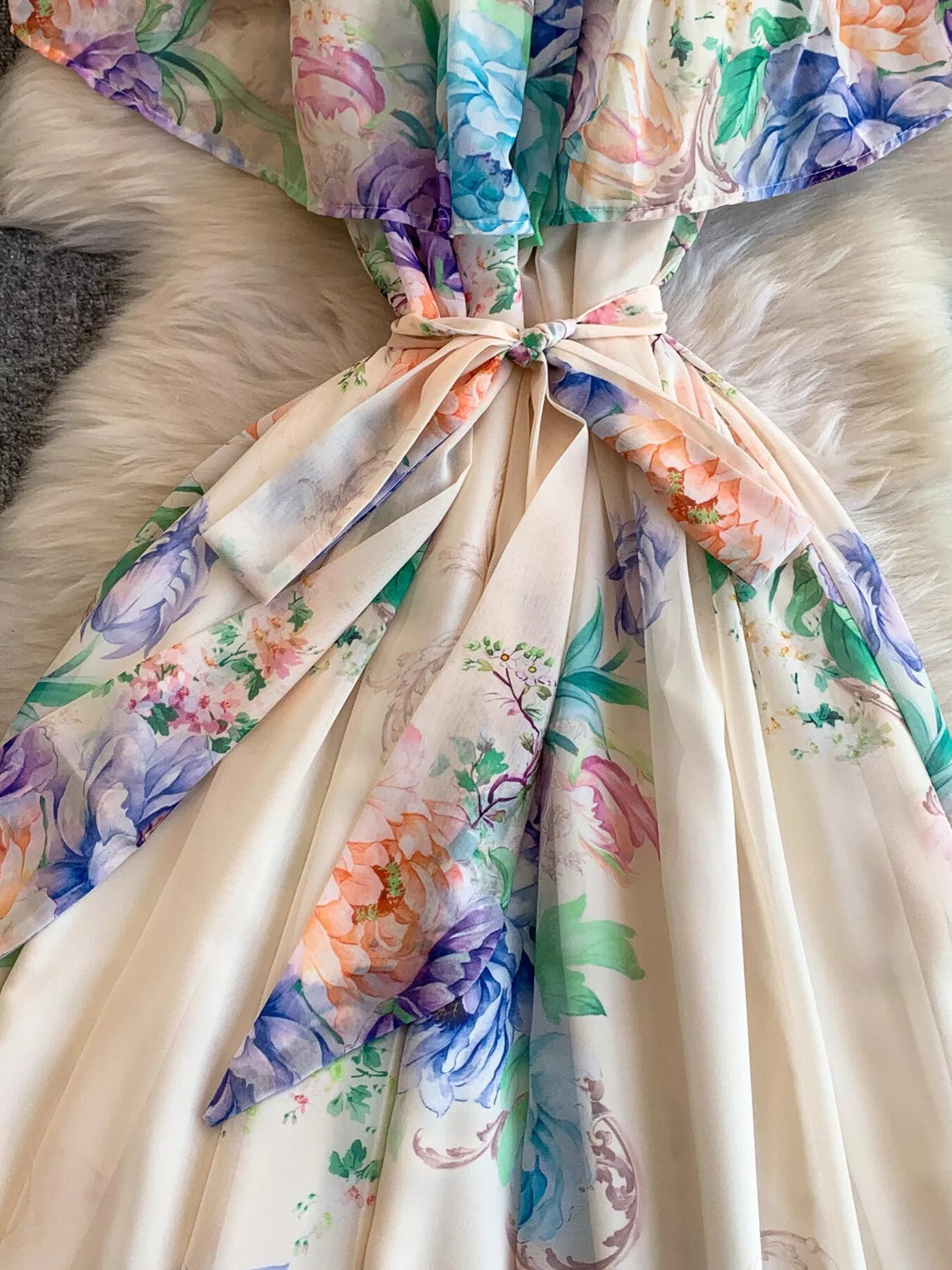 Hazel Blues® |  Floral Off-Shoulder A-Line Dress