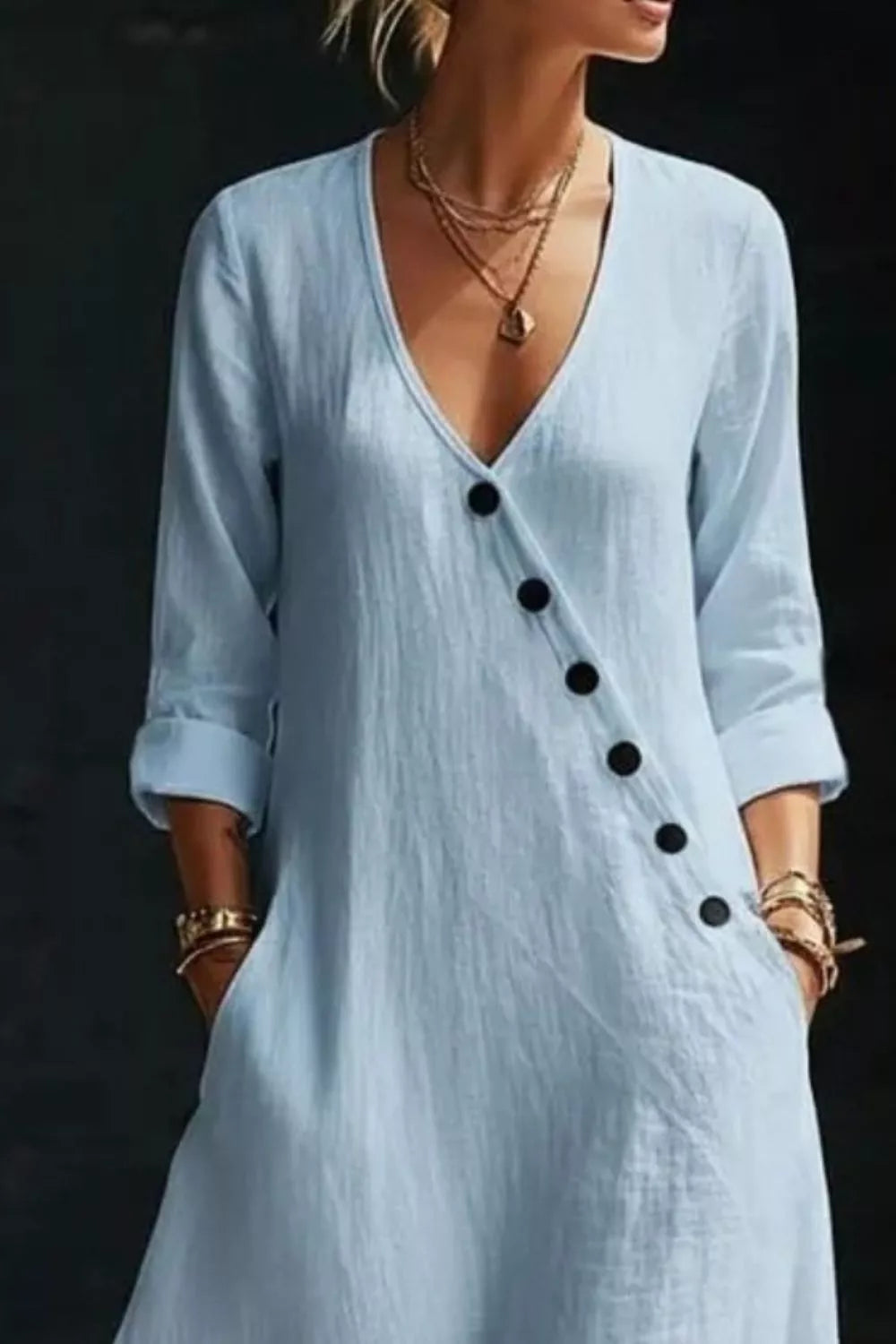 Hazel Blues® |  Surplice Long Sleeve Maxi Dress