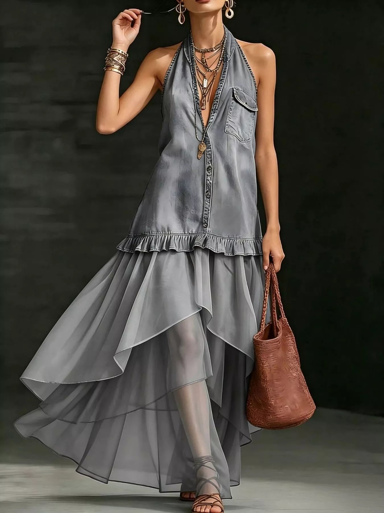 Ruffle Romance Dress | Ruffle Halter Dress
