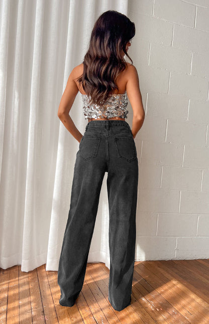 Essie Black Straight Leg Jeans