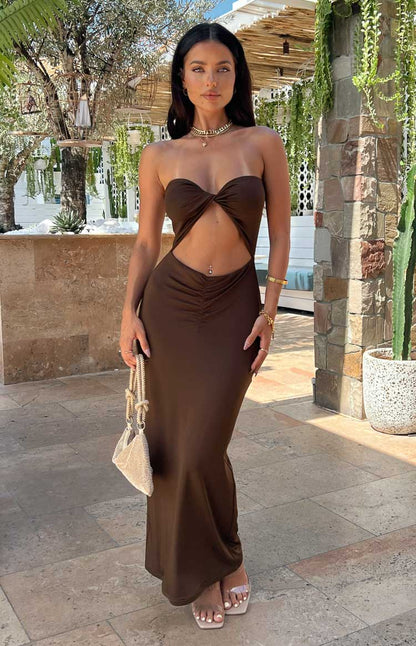 Juliete Brown Midi Dress