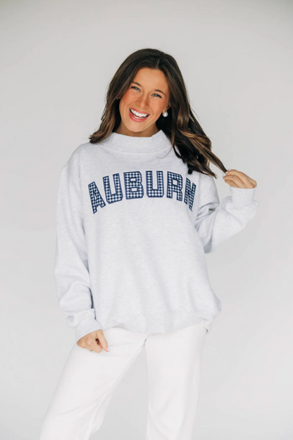 Scarlet & Gold Auburn Mallory Gingham Mockneck