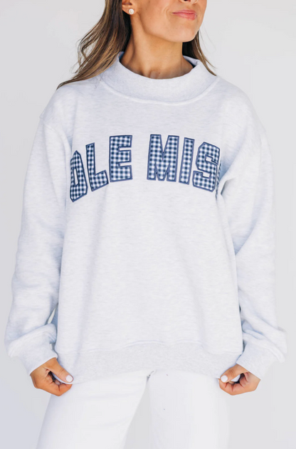 Scarlet & Gold Ole Miss Mallory Gingham Mockneck