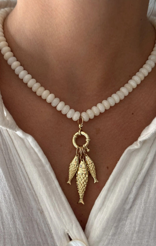 ALV Jewels Fish On Necklace ~ Cream