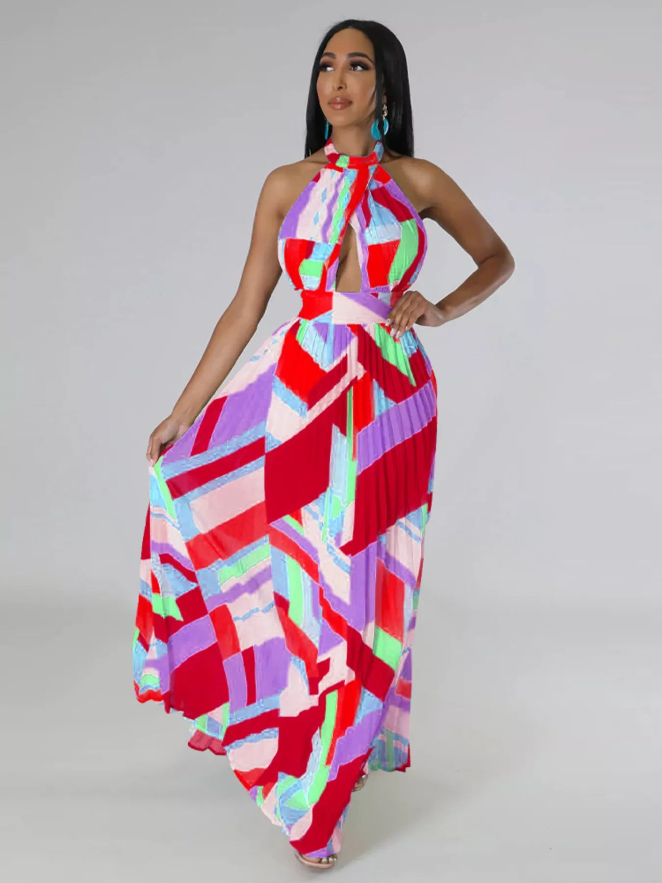 Sunny Stroll Dress | Pleated Halter Dress