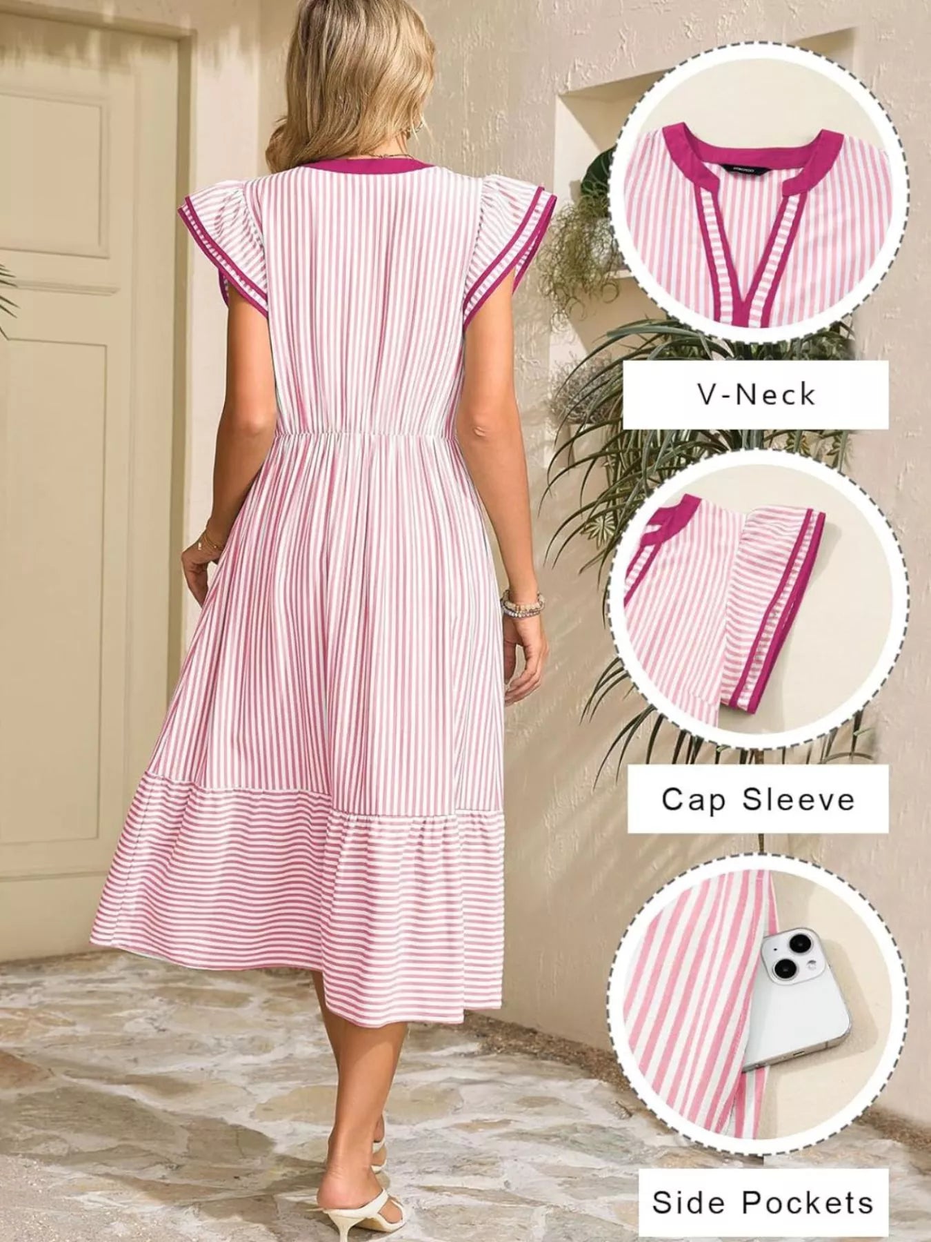 Ruffle Romance Dress | Ruffle Striped Dress
