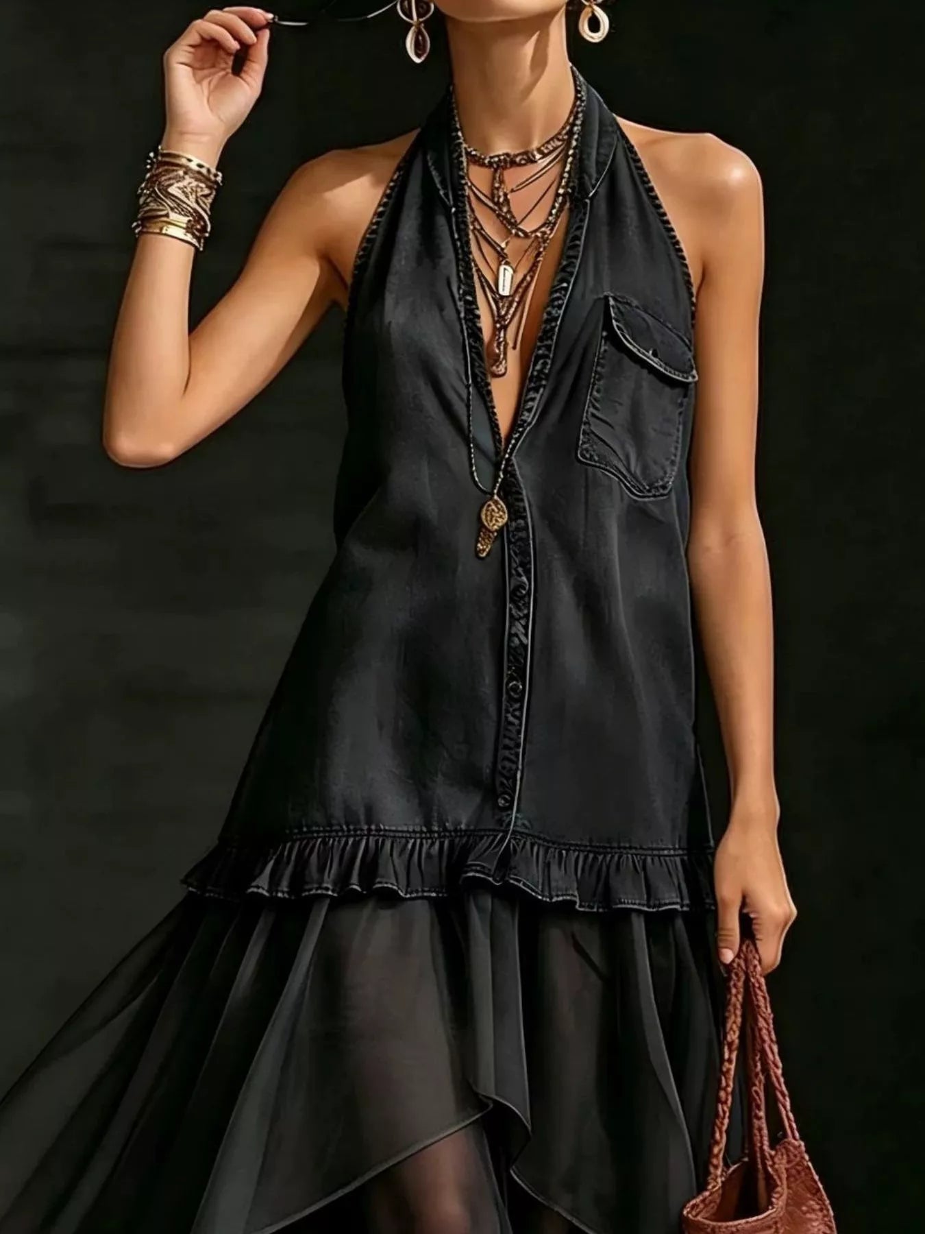 Ruffle Romance Dress | Ruffle Halter Dress