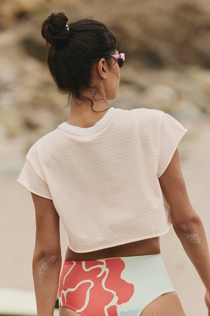 Free People Printed Hot Shot Cropped Tee