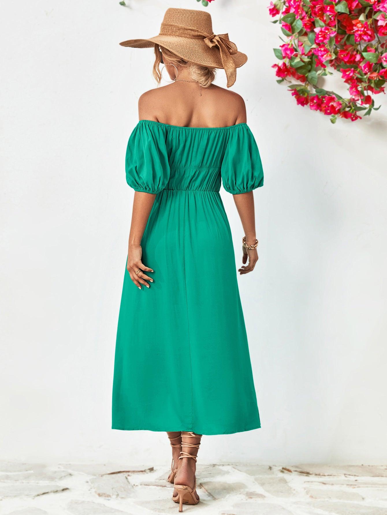 Hazel Blues® |  Off-Shoulder Balloon Sleeve Midi Dress