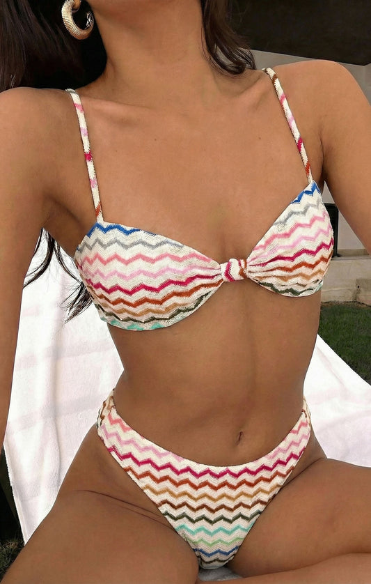 Keys Top ~ Rainbow Zigzag Crochet