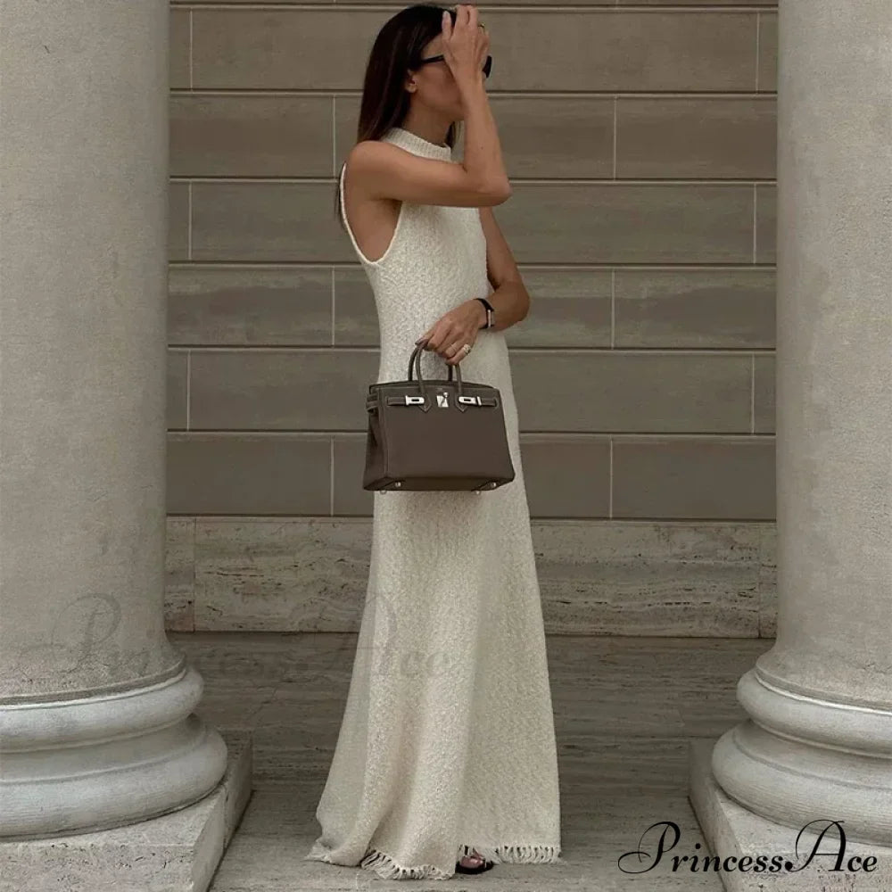 Ruffles Backless Maxi Dress