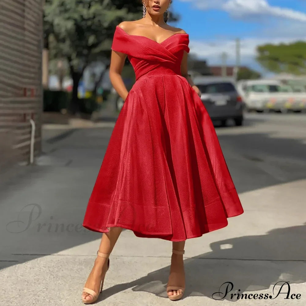 Sexy Off Shoulder Wedding Party Elegant Fashion Dress